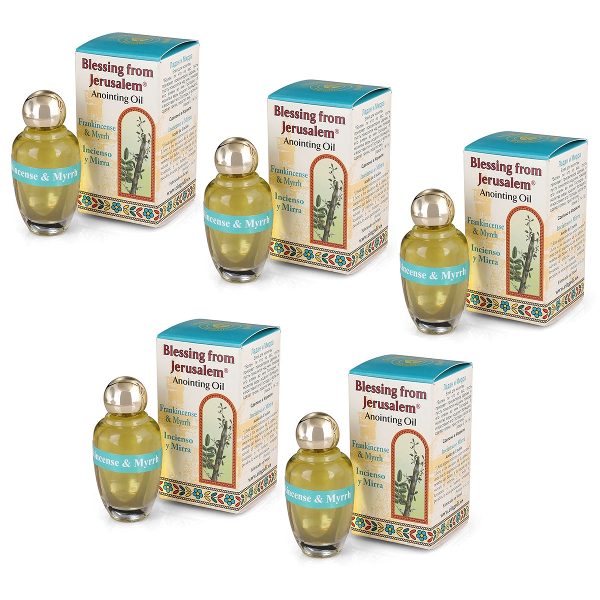 Ein Gedi Collection of Frankincense and Myrrh Anointing Oils (12 ml): Buy Four, Get The Fifth For Free! - 1