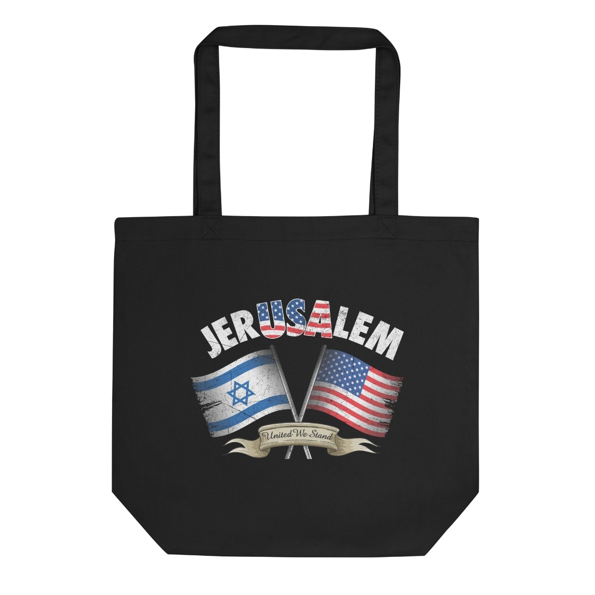 Jerusalem and USA - United We Stand Eco Tote Bag - 1