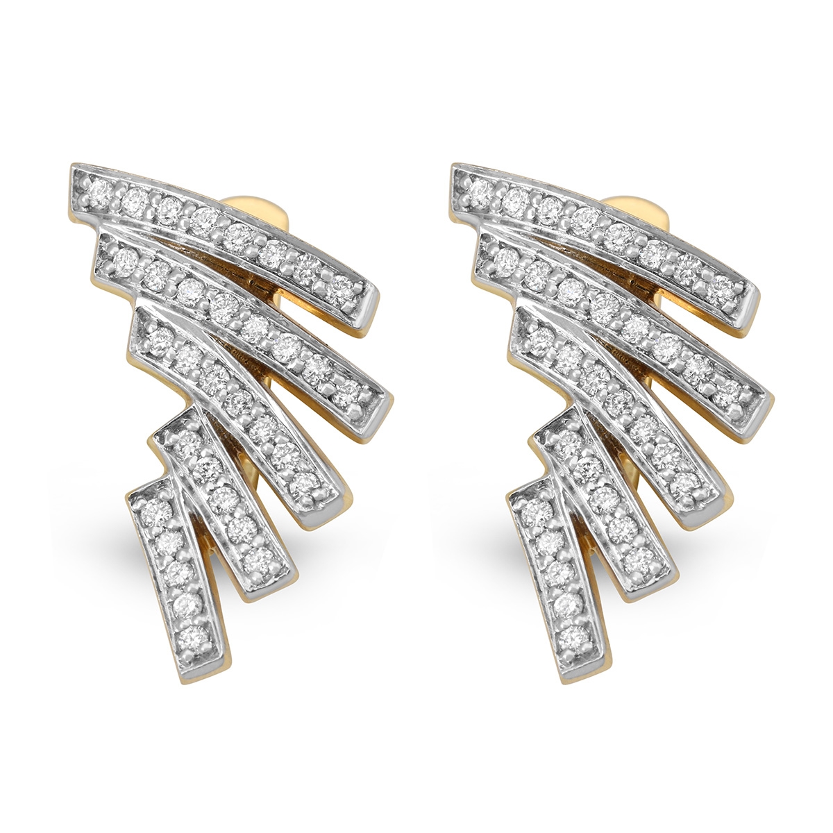 Anbinder Jewelry 14K Gold Ray of Light Earrings with Diamonds - 1