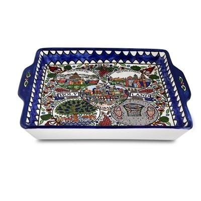 Armenian Ceramic Heart of the Holy Land Serving Tray - 1