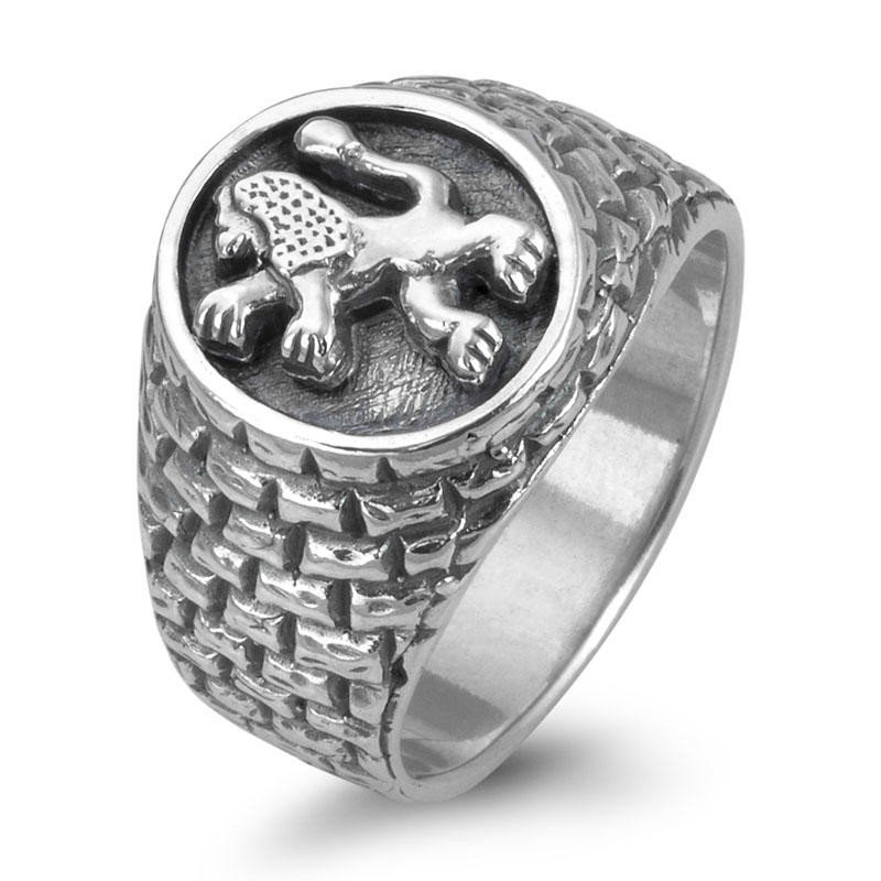 Rafael Jewelry Lion of Judah Ring with Western Wall Bricks - 1