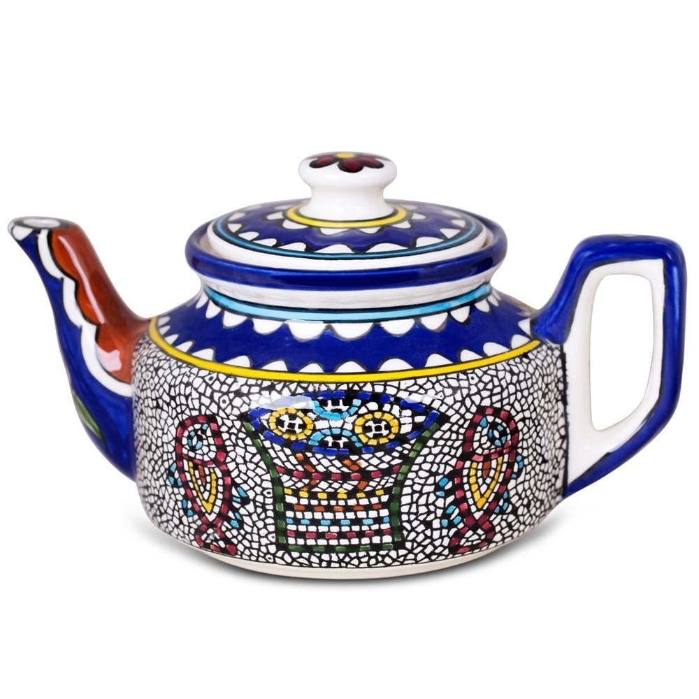 Armenian Ceramic Mosaic Fish Teapot - 1