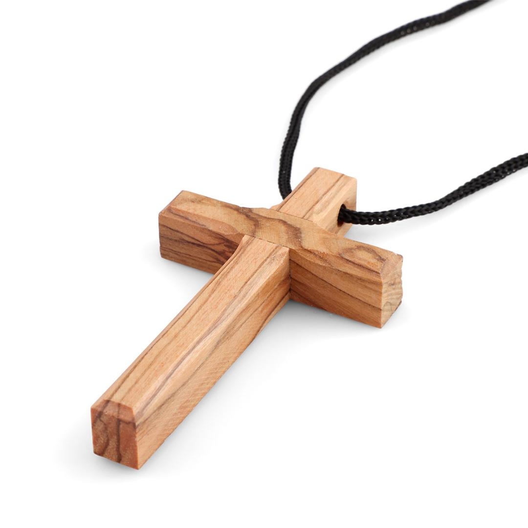 Genuine Olive Wood Cross from the Holy Land - 1