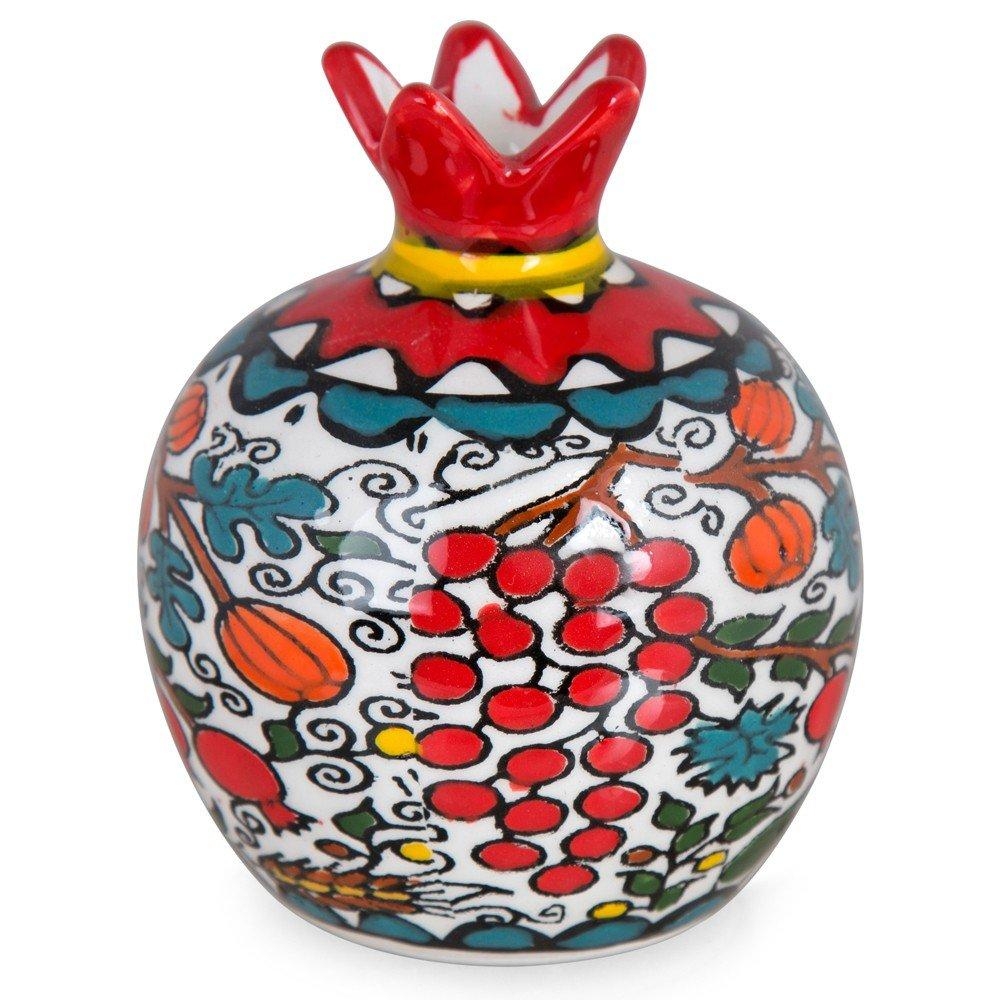 Armenian Ceramic Pomegranate with Seven Species Design  - 1