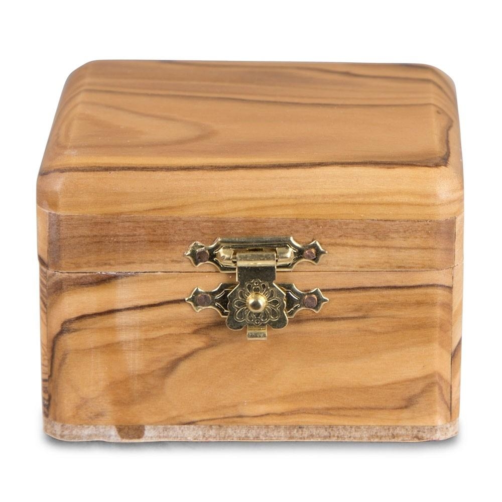 Small Olive Wood Jewelry Box - 1