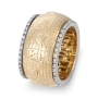 Deluxe 14K Gold Four Gates of Jerusalem Spinning Ring with White Diamonds - 5