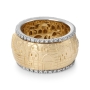 Deluxe 14K Gold Four Gates of Jerusalem Spinning Ring with White Diamonds - 6
