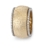 Deluxe 14K Gold Four Gates of Jerusalem Spinning Ring with White Diamonds - 7