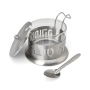 Stainless Steel and Glass New Year’s Honey Dish Set - 9
