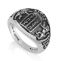 Marina Jewelry Sterling Silver Ten Commandments Ring With Lion of Judah Design - 1