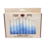 12 Handcrafted Shabbat Candles - Blue and White - 1