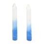 12 Handcrafted Shabbat Candles - Blue and White - 2