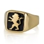 14K Gold Lion of Judah Ring With Onyx Stone - 2