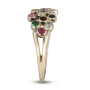 14K Gold Priestly Breastplate Ring with Gemstones & Diamonds - 2