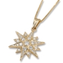 14K Gold Star of Bethlehem Pendant with Diamond Stones (Choice of Yellow or White Gold) - 2