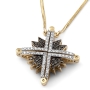 Anbinder Jewelry 14K Gold Double-Sided Star of Bethlehem Necklace with White, Blue & Black Diamonds - 2