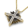 Anbinder Jewelry 14K Gold Double-Sided Star of Bethlehem Necklace with White, Blue & Black Diamonds - 3