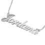 14K White Gold Name Necklace With Diamond-Accented First Letter - 2