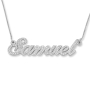 14K White Gold Name Necklace With Diamond-Accented Letters - 1