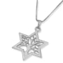 14K White Gold Star of David Pendant with Tree of Life - 2