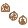Olive Wood Joy and Peace Ornament Set - 3 pieces - 1