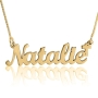 14K Gold Script Personalized Name Necklace with Cross  - 2