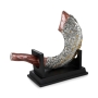 Silver-Plated Ram's Horn Shofar Replica With Jerusalem Motif - 2