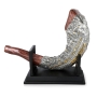 Silver-Plated Ram's Horn Shofar Replica With Jerusalem Motif - 1