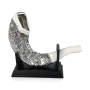 Silver-Plated Ram's Horn Shofar Replica With Jerusalem Motif - 5