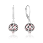 Marina Jewelry Sterling Silver Dangling Red Pomegranate Earrings with Enamel - 1
