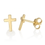 Gold-Plated Sterling Silver Latin Cross Stud Earrings - 1