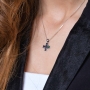 Marina Jewelry Sterling Silver Jerusalem Cross Necklace with Eilat Stone - 2