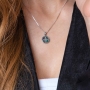 Marina Jewelry Sterling Silver Circular Jerusalem Cross Necklace and Eilat Stone - 2