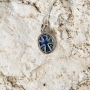 Marina Jewelry Sterling Silver Necklace With Eilat Stone and Byzantine Cross - 4