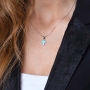 Marina Jewelry Sterling Silver Blue Opal Roman Cross Necklace - 2