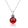 Marina Jewelry Sterling Silver and Enamel Red Pomegranate Necklace - 2
