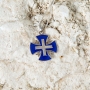 Marina Jewelry Sterling Silver Jerusalem Cross Necklace with Blue Enamel - 7