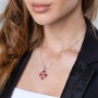 Marina Jewelry Sterling Silver and Red Enamel Jerusalem Cross Necklace - 2