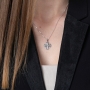 Marina Jewelry Sterling Silver Jerusalem Cross Necklace With Rope Motif - 3