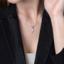 Marina Jewelry 925 Sterling Silver Zircon-Accented Cross Pendant - 4