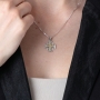 Marina Jewelry Sterling Silver Two-Toned Jerusalem Cross Necklace With Jerusalem Motif - 3
