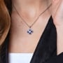 Marina Jewelry Sterling Silver and Blue Enamel Jerusalem Cross with Zircon Stone - 2
