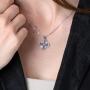 Marina Jewelry 925 Sterling Silver Jerusalem Cross Necklace with Blue Enamel and Bead Accents - 4