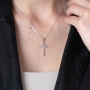 Marina Jewelry 925 Sterling Silver Textured Cross Pendant With Dove  - 4