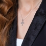 Marina Jewelry 925 Sterling Silver Latin Cross Pendant With Holy Spirit Dove - 2