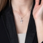 Marina Jewelry 925 Sterling Silver Cross Necklace with Dove of Peace - 4