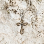 Marina Jewelry Stylish 925 Sterling Silver Cross and Dove Pendant With Gold Plating - 6