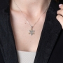 Marina Jewelry 925 Sterling Silver Cross Necklace with Gold Plated Star of David - 4