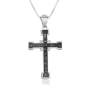 925 Sterling Silver Trinity Cross Necklace with Beaded Design - 2