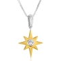 Women's Gold-Plated Sterling Silver Star of Bethlehem Pendant with Cubic Zirconia - 1